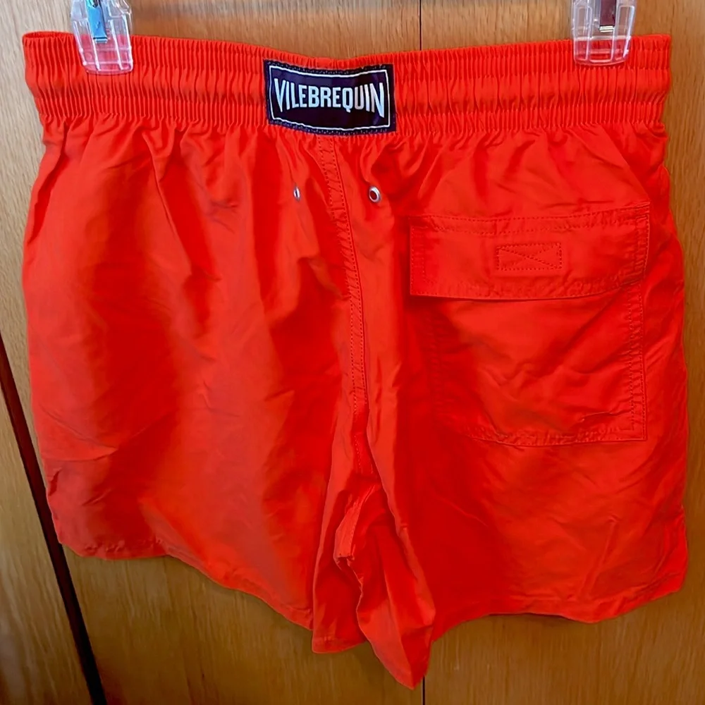 NEW Vilebrequin MOOREA Swim Trunks 🩳 Patterned when wet MEDLAR Orange MEDIUM